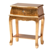 Baxton Studio Harriet Classic and Traditional Gold Finished Wood 1-Drawer Nightstand